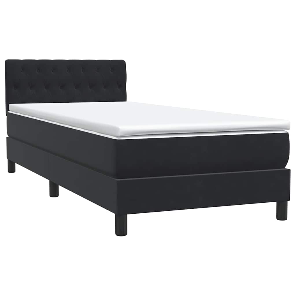 Boxspring met matras en LED fluweel zwart 100x220 cm