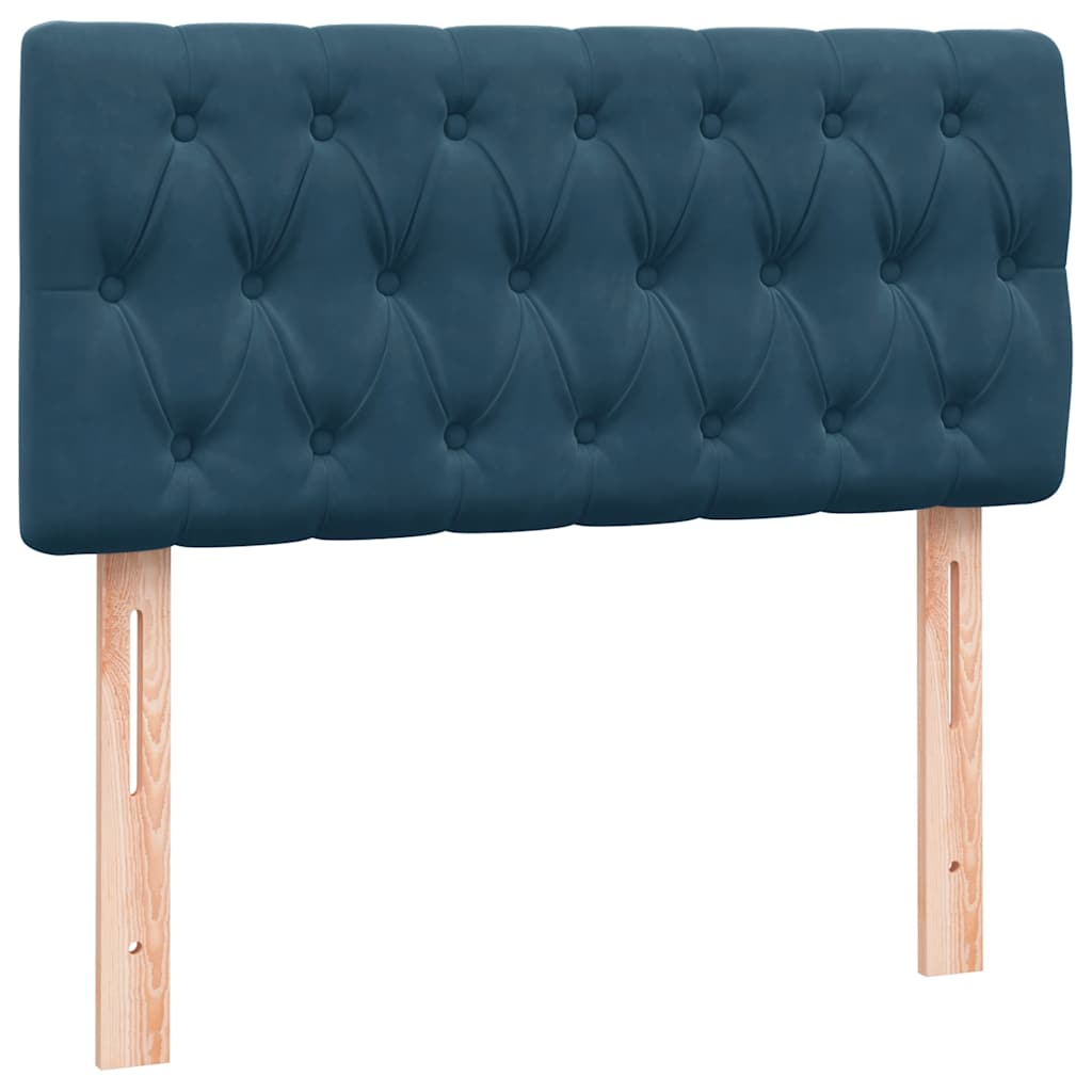 Boxspring met matras en LED fluweel donkerblauw 100x220 cm