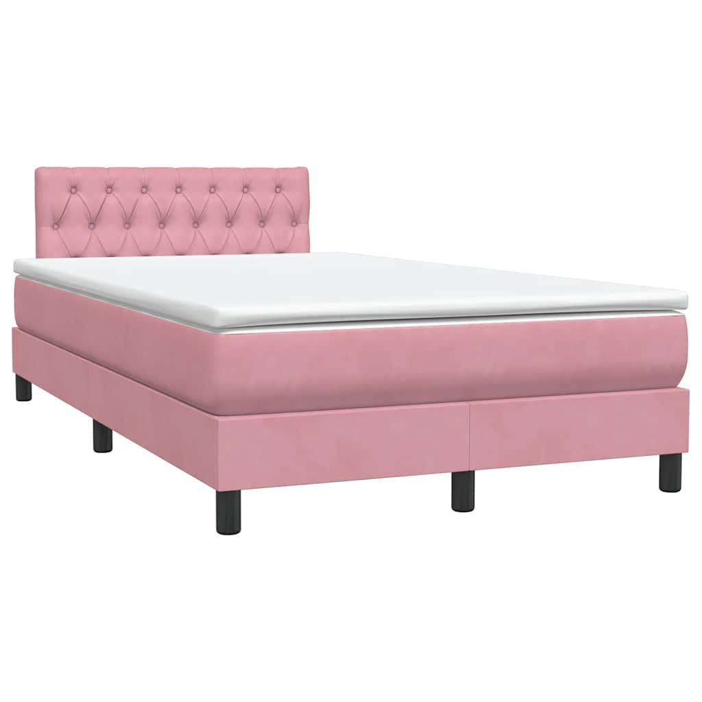 Boxspring met matras en LED fluweel roze 120x220 cm is nu te koop bij PeponiXL, paradijselijk wonen!