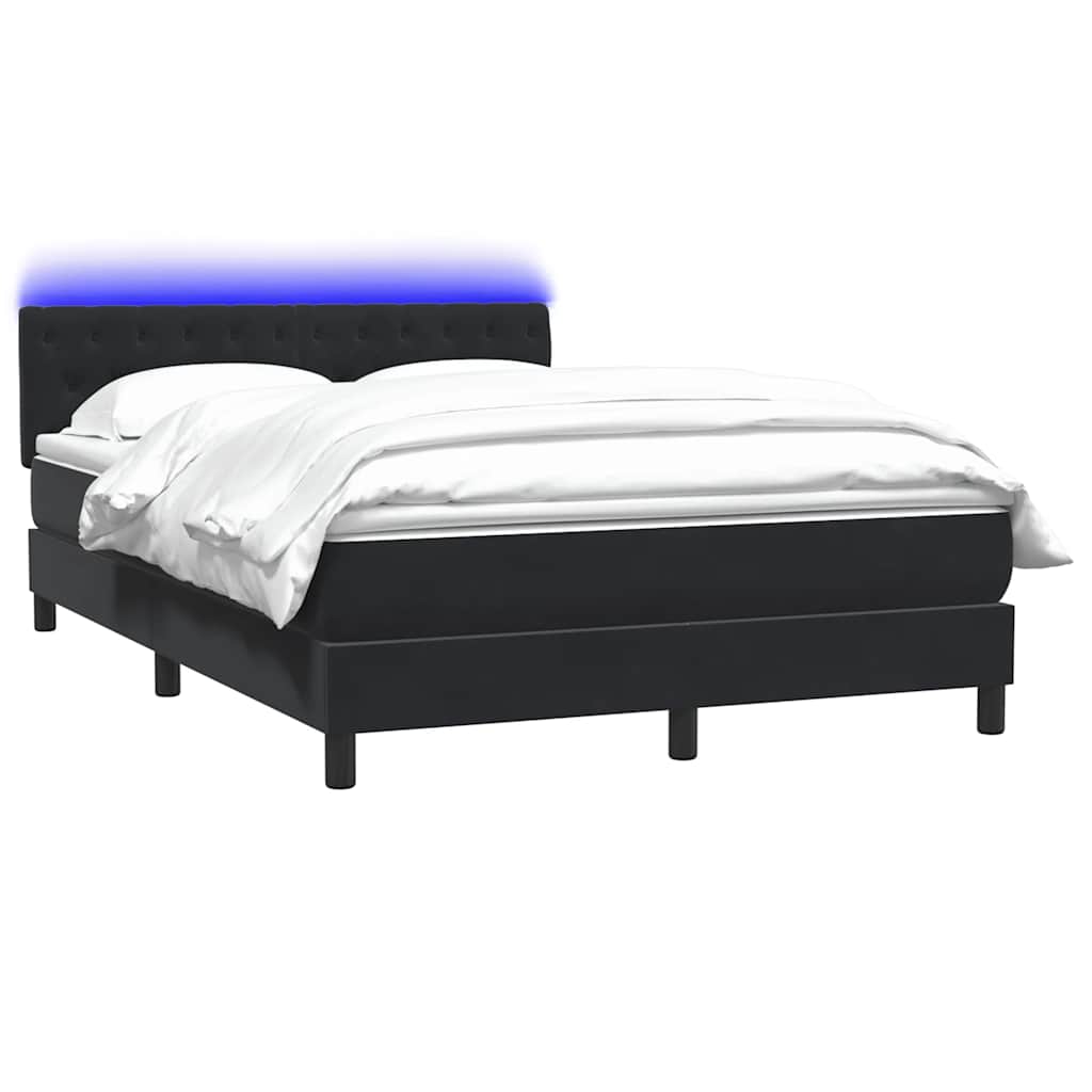 Boxspring met matras en LED fluweel zwart 160x220 cm is nu te koop bij PeponiXL, paradijselijk wonen!