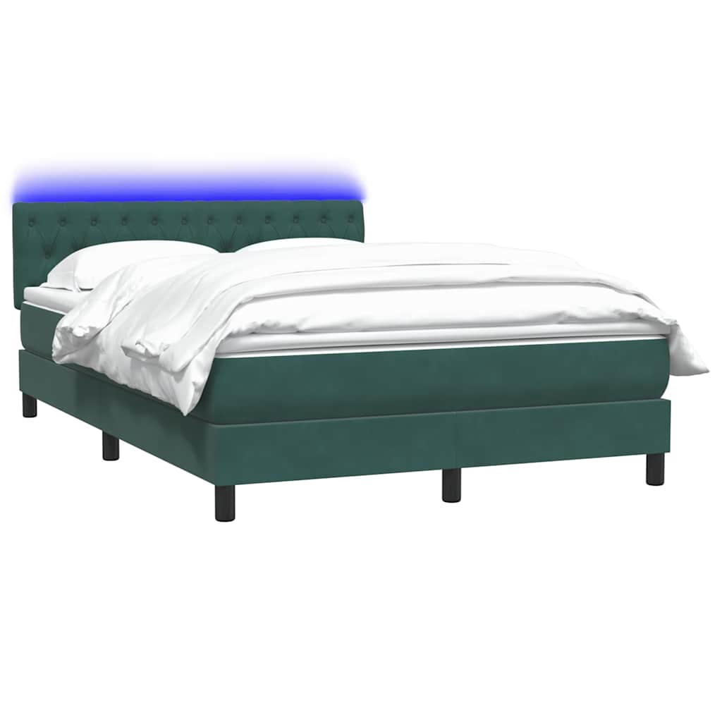 Boxspring met matras en LED fluweel donkergroen 160x220 cm is nu te koop bij PeponiXL, paradijselijk wonen!