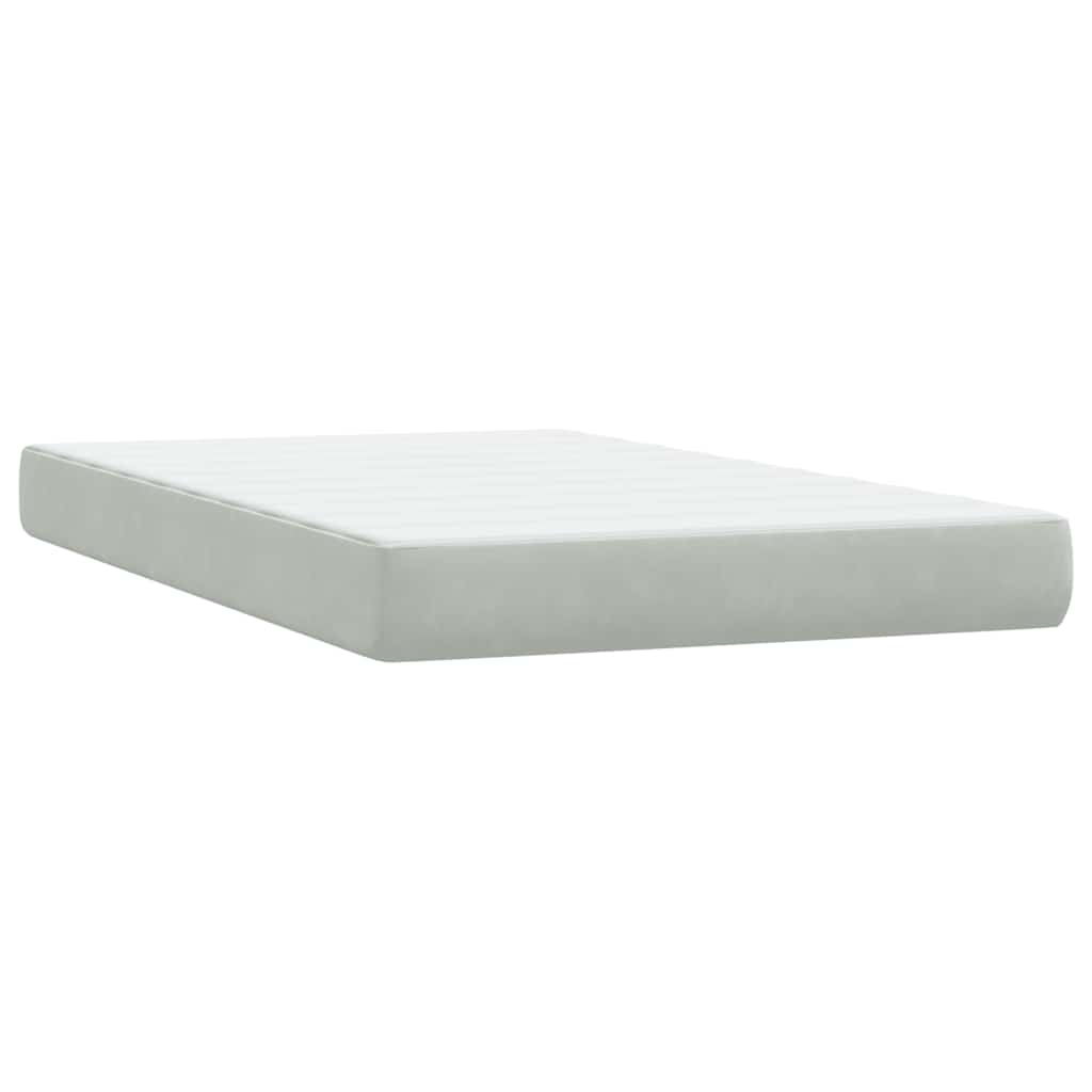 Boxspring met matras en LED fluweel lichtgrijs 120x210 cm