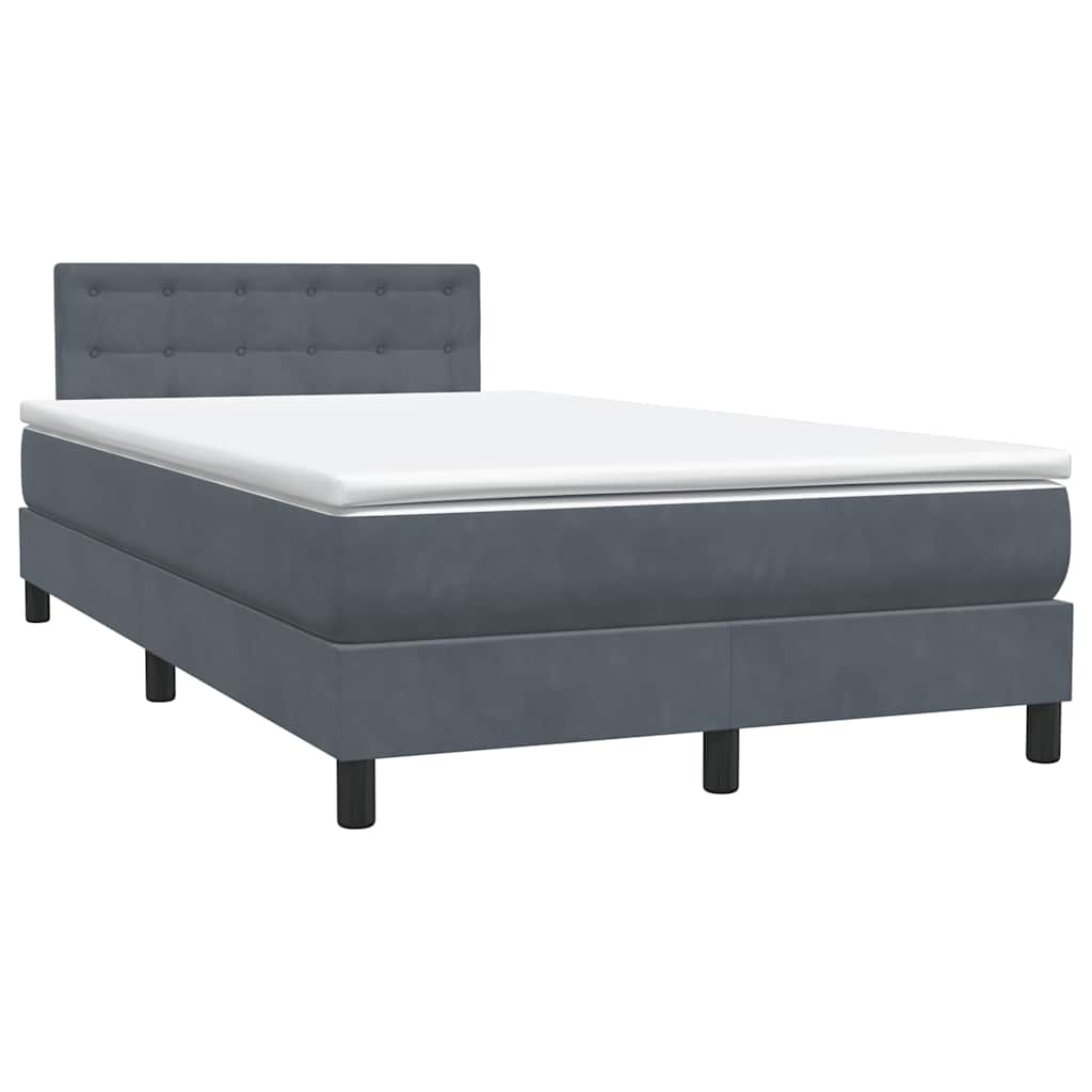 Boxspring met matras en LED fluweel donkergrijs 120x210 cm