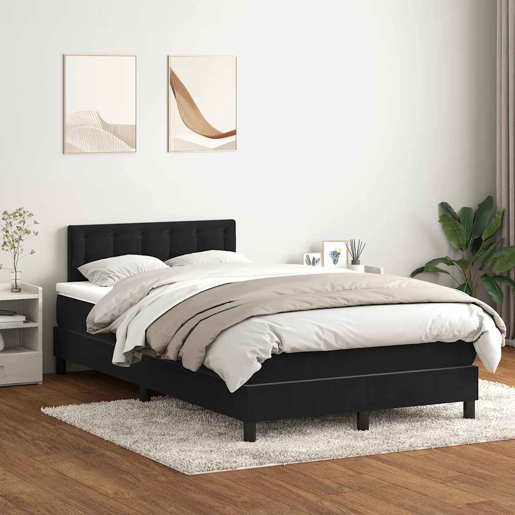 Boxspring met matras en LED fluweel zwart 120x210 cm