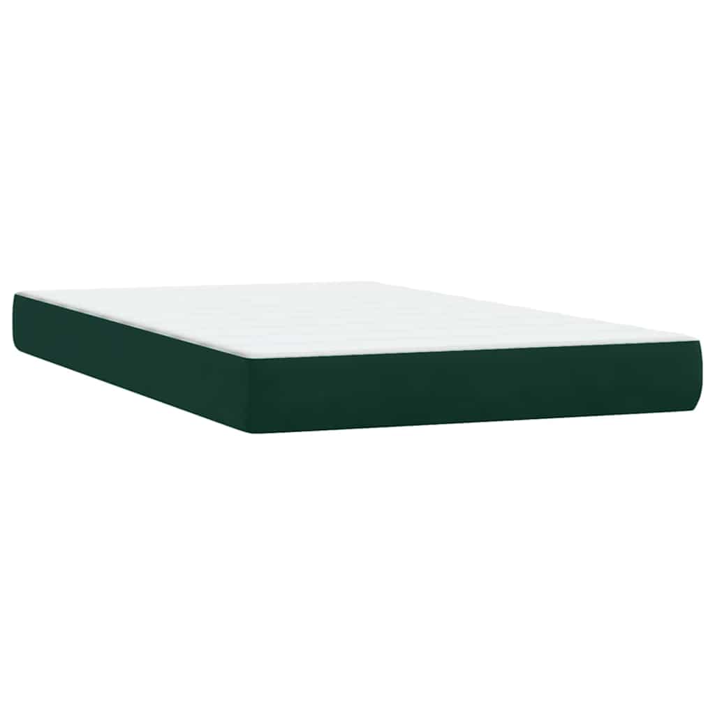 Boxspring met matras en LED fluweel donkergroen 120x210 cm