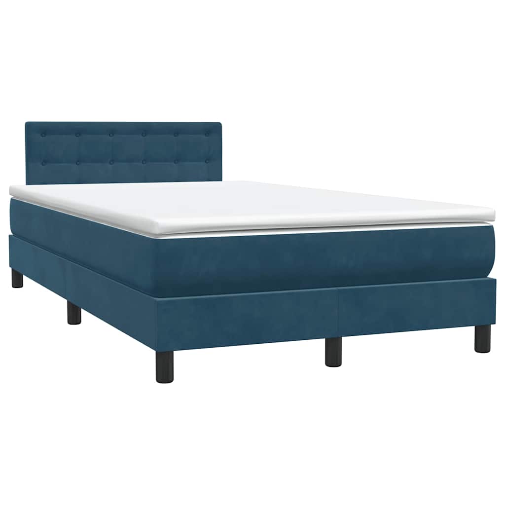 Boxspring met matras en LED fluweel donkerblauw 120x210 cm