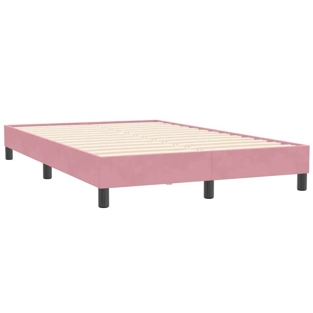 Boxspring met matras en LED fluweel roze 120x210 cm