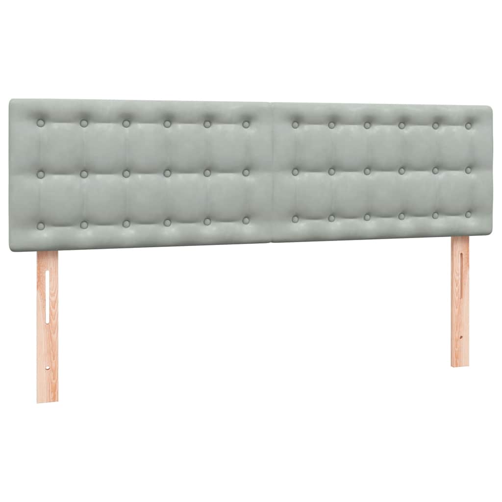 Boxspring met matras en LED fluweel lichtgrijs 140x210 cm