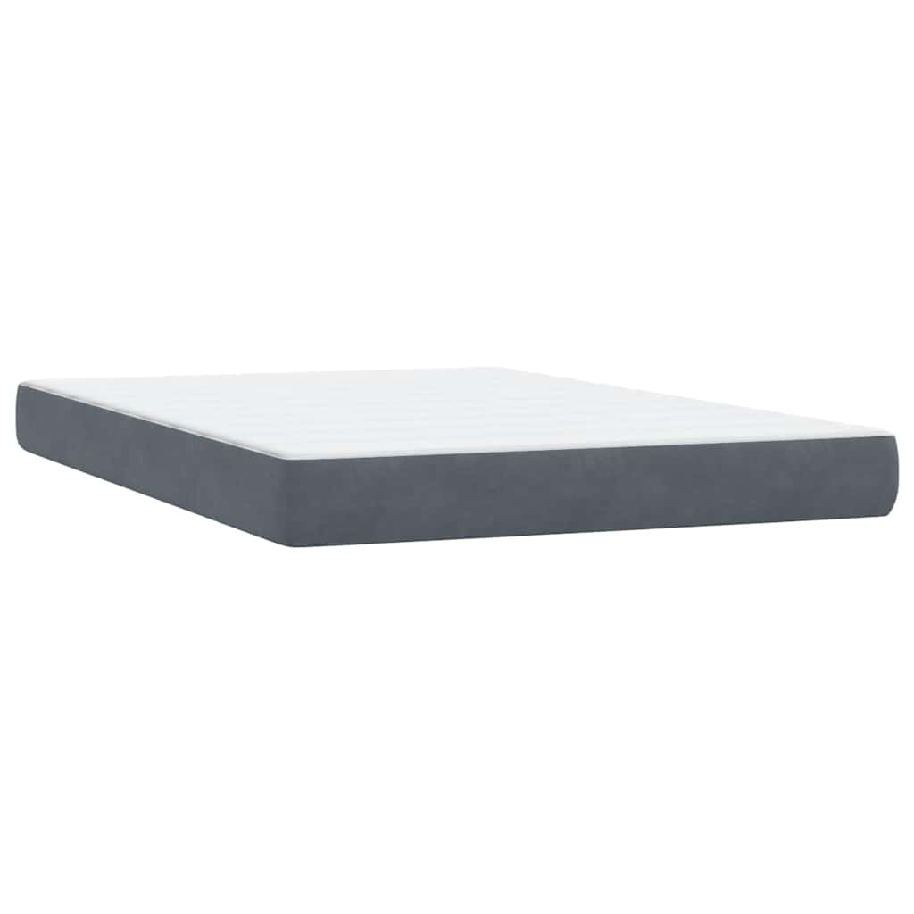 Boxspring met matras en LED fluweel donkergrijs 140x210 cm