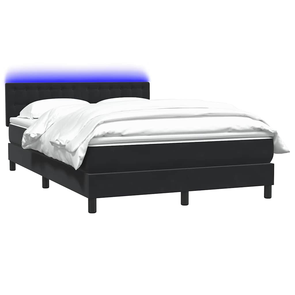 Boxspring met matras en LED fluweel zwart 140x210 cm
