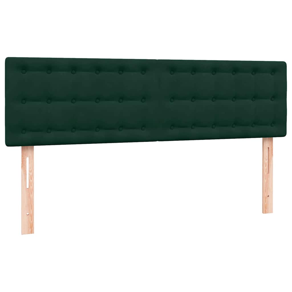 Boxspring met matras en LED fluweel donkergroen 140x210 cm