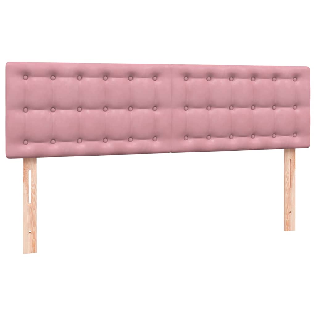 Boxspring met matras en LED fluweel roze 140x210 cm