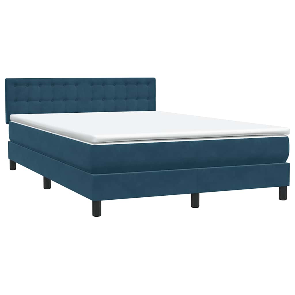 Boxspring met matras en LED fluweel donkerblauw 160x210 cm