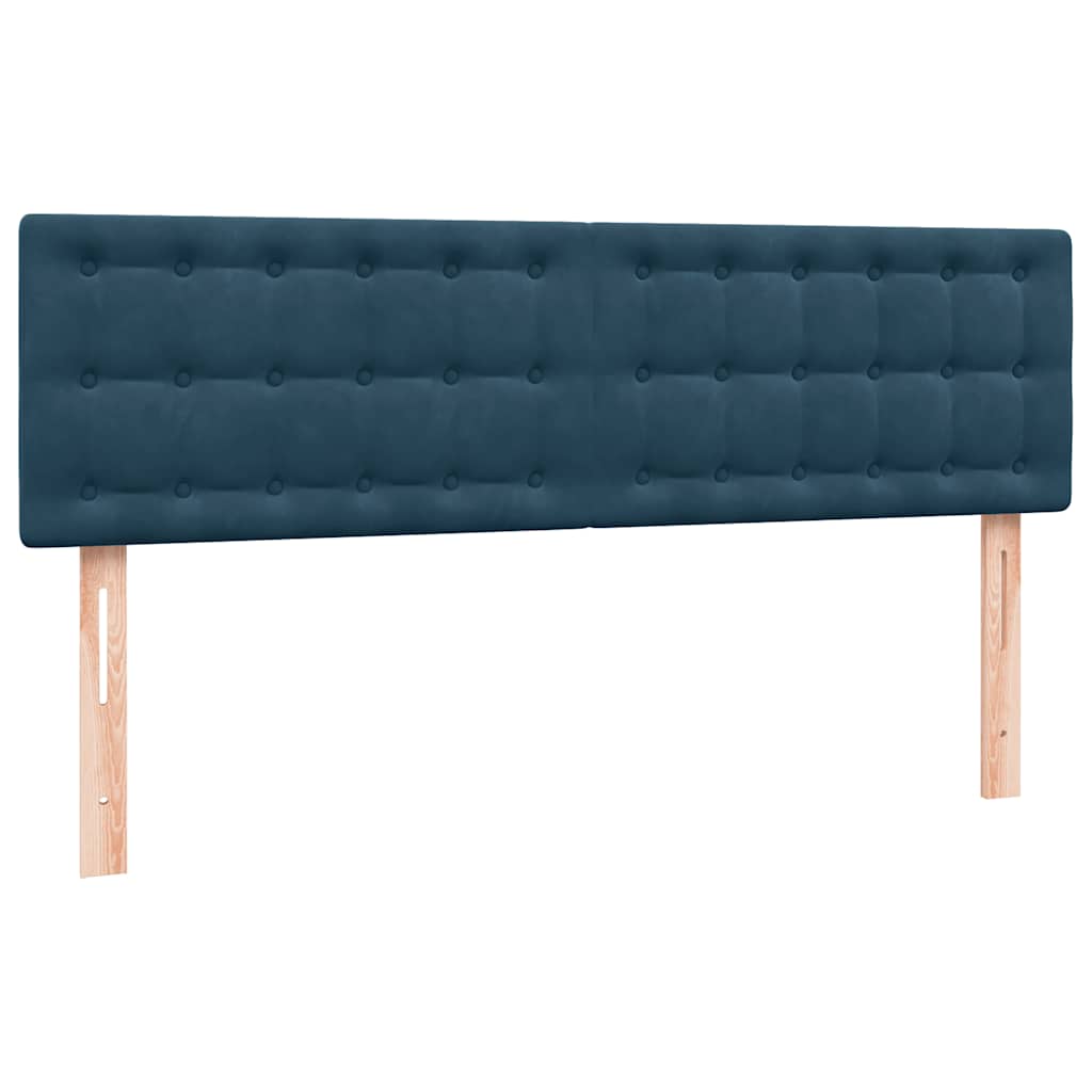 Boxspring met matras en LED fluweel donkerblauw 160x210 cm