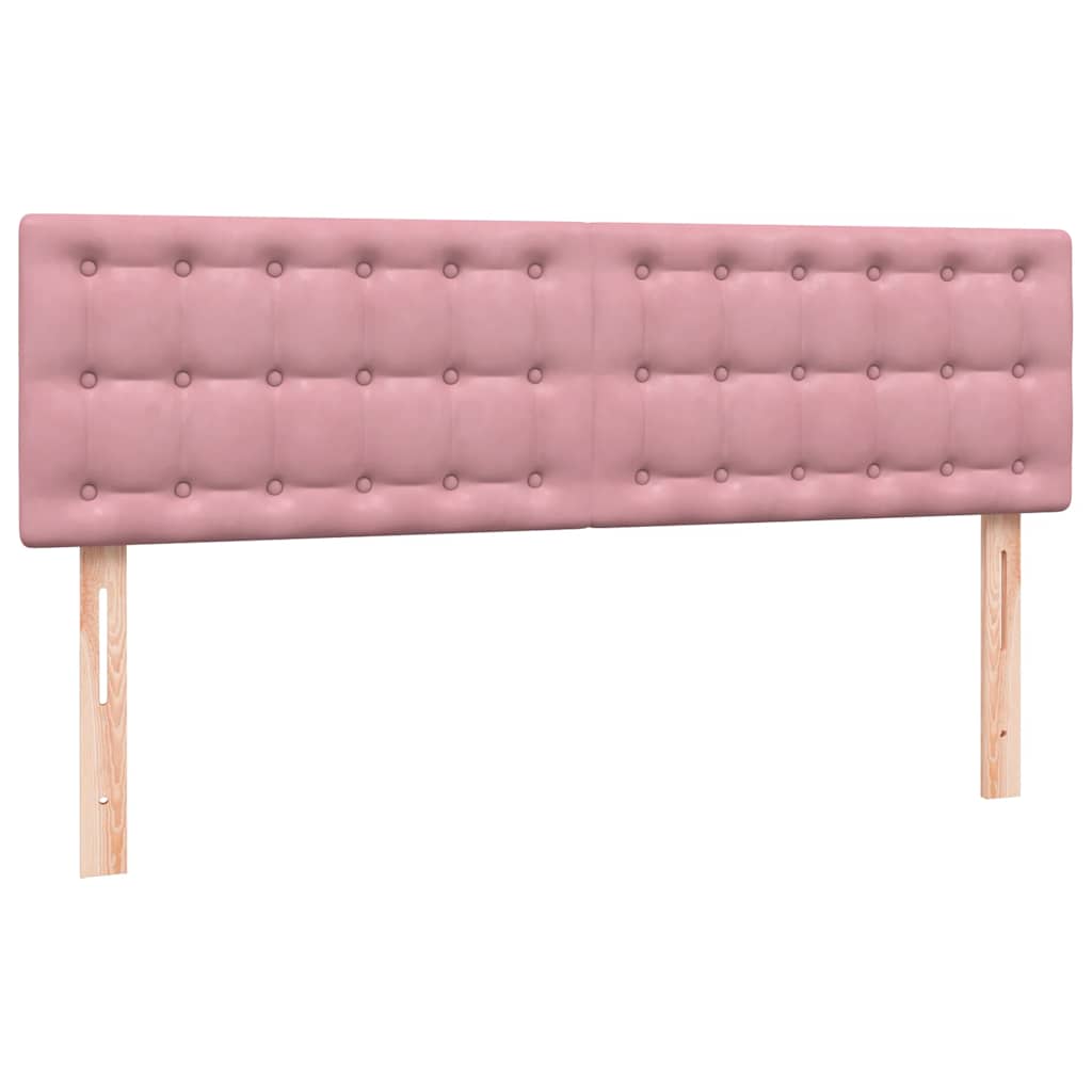 Boxspring met matras en LED fluweel roze 160x210 cm is nu te koop bij PeponiXL, paradijselijk wonen!
