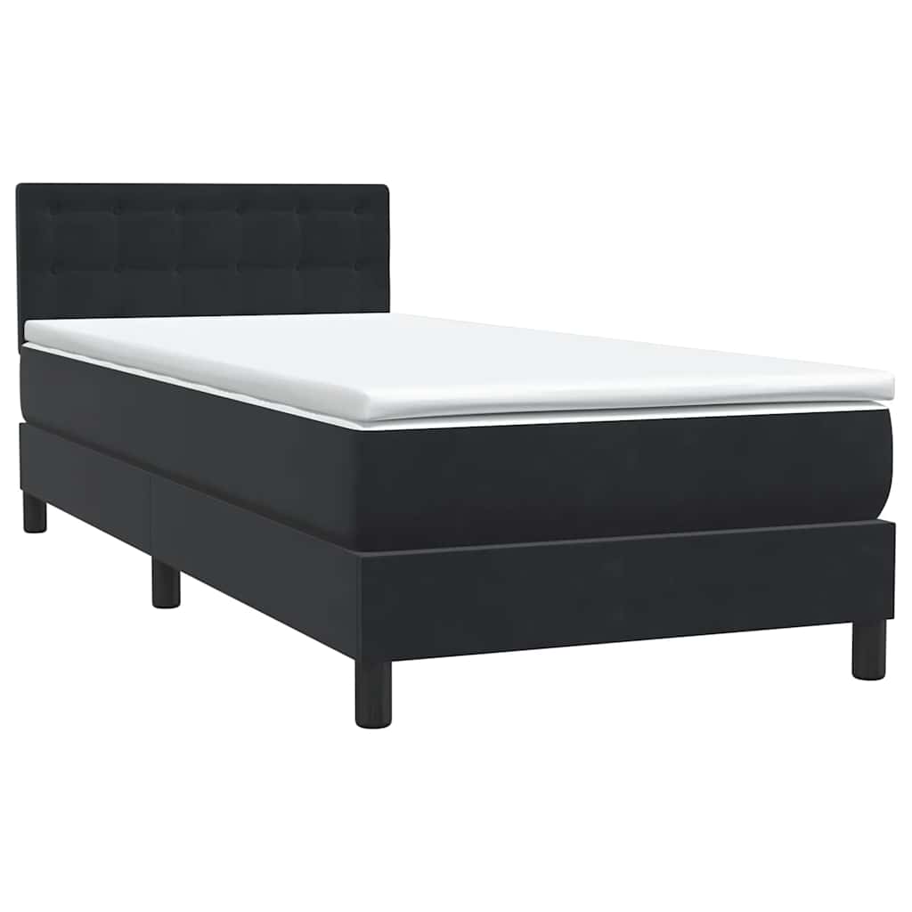 Boxspring met matras en LED fluweel zwart 80x220 cm is nu te koop bij PeponiXL, paradijselijk wonen!