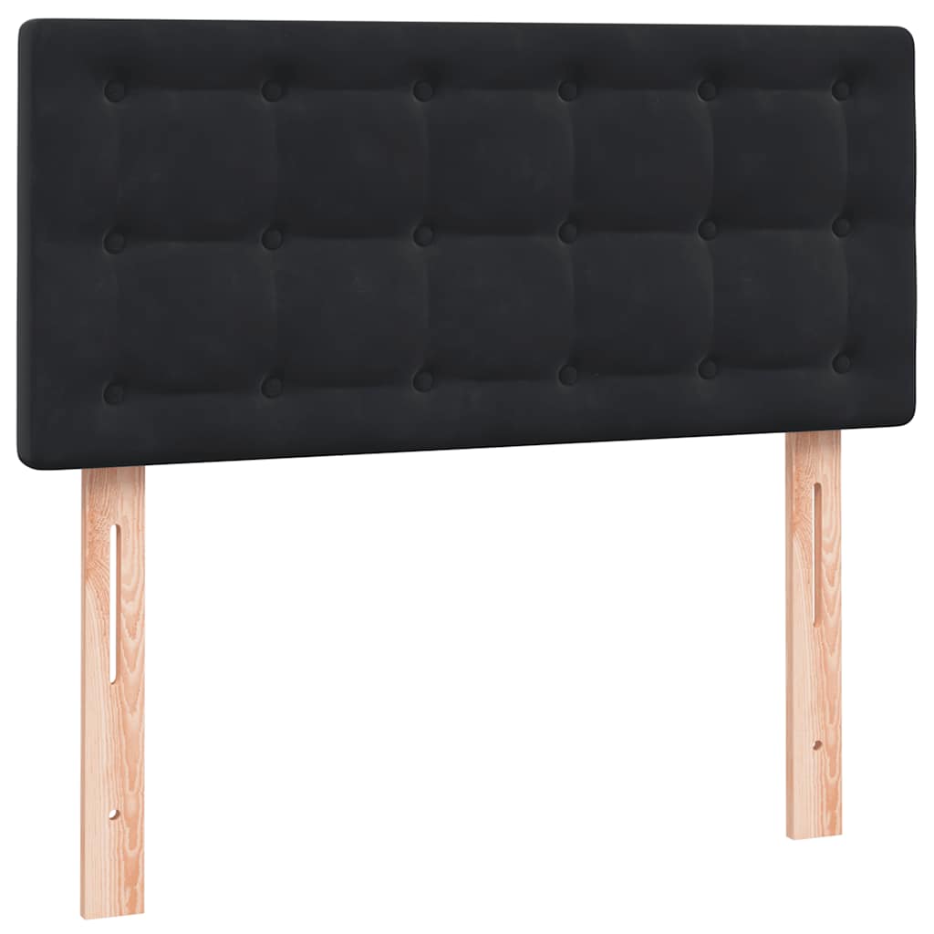 Boxspring met matras en LED fluweel zwart 80x220 cm is nu te koop bij PeponiXL, paradijselijk wonen!
