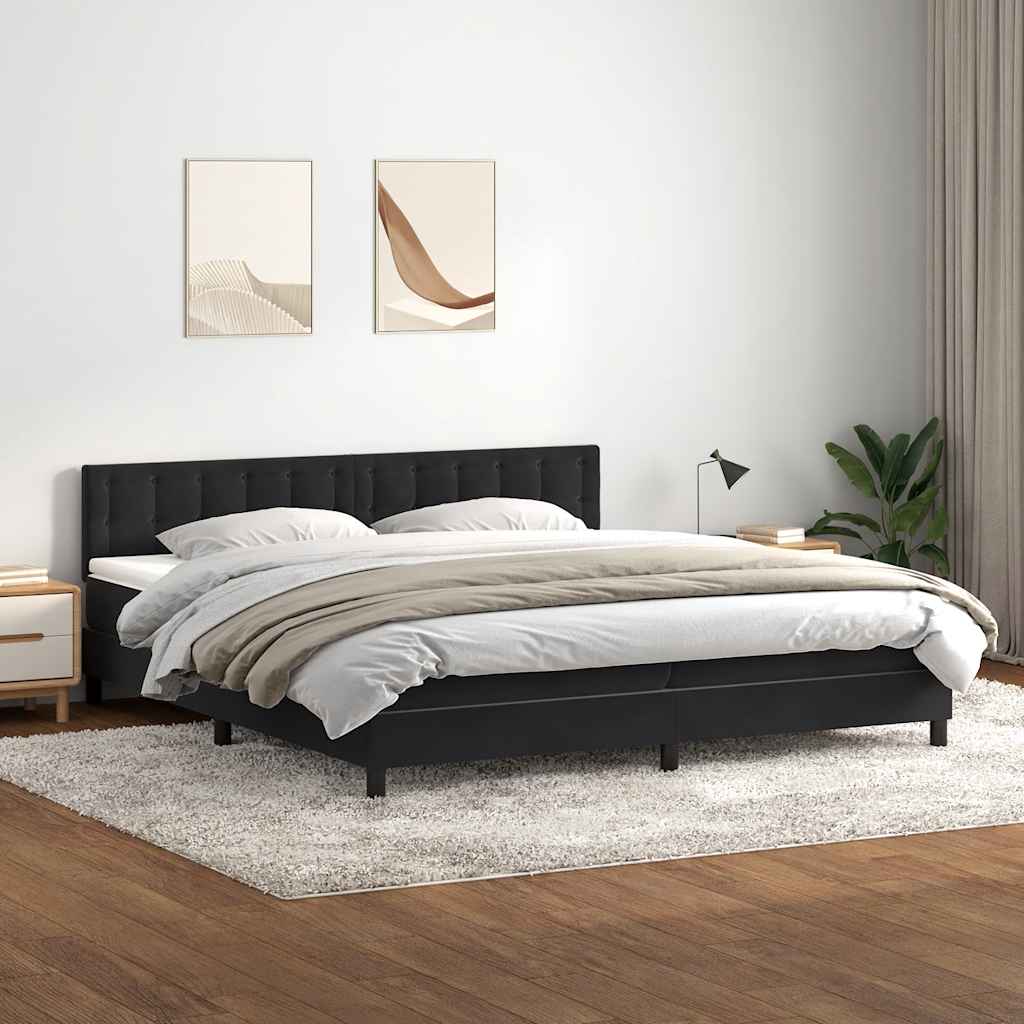 Boxspring met matras en LED fluweel zwart 180x220 cm