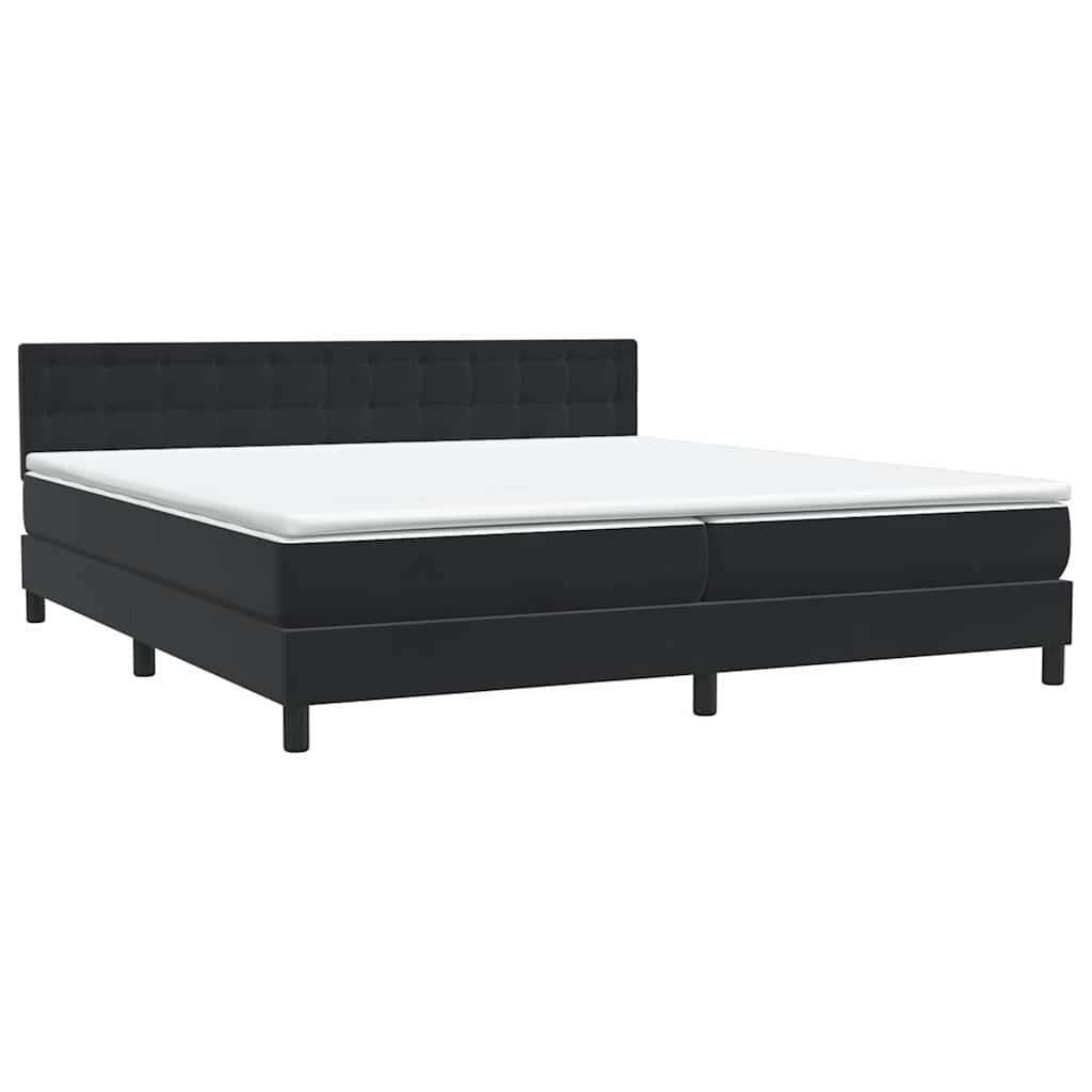 Boxspring met matras en LED fluweel zwart 180x220 cm