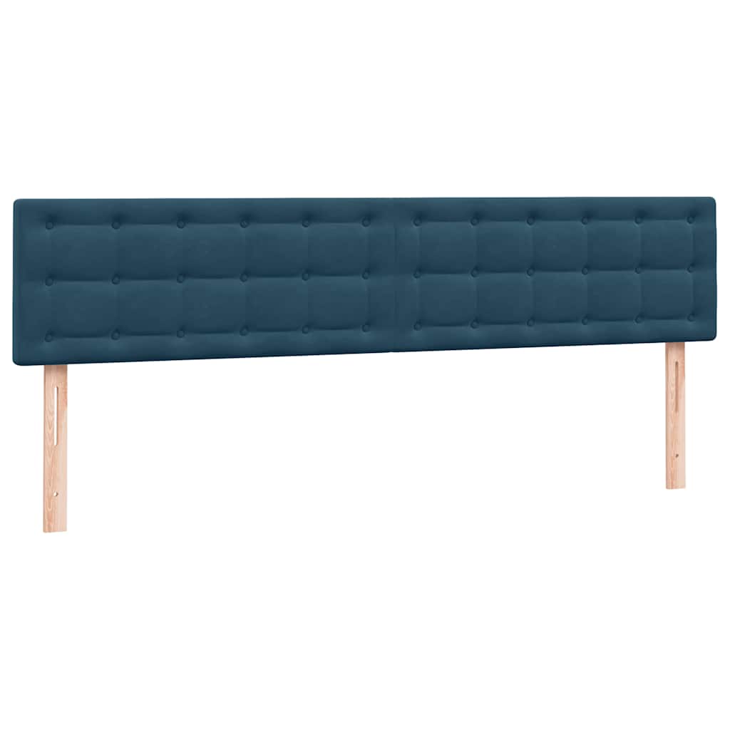 Boxspring met matras en LED fluweel donkerblauw 180x220 cm