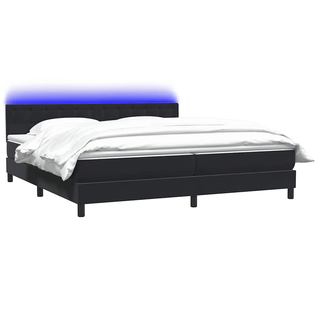 Boxspring met matras en LED fluweel zwart 200x220 cm