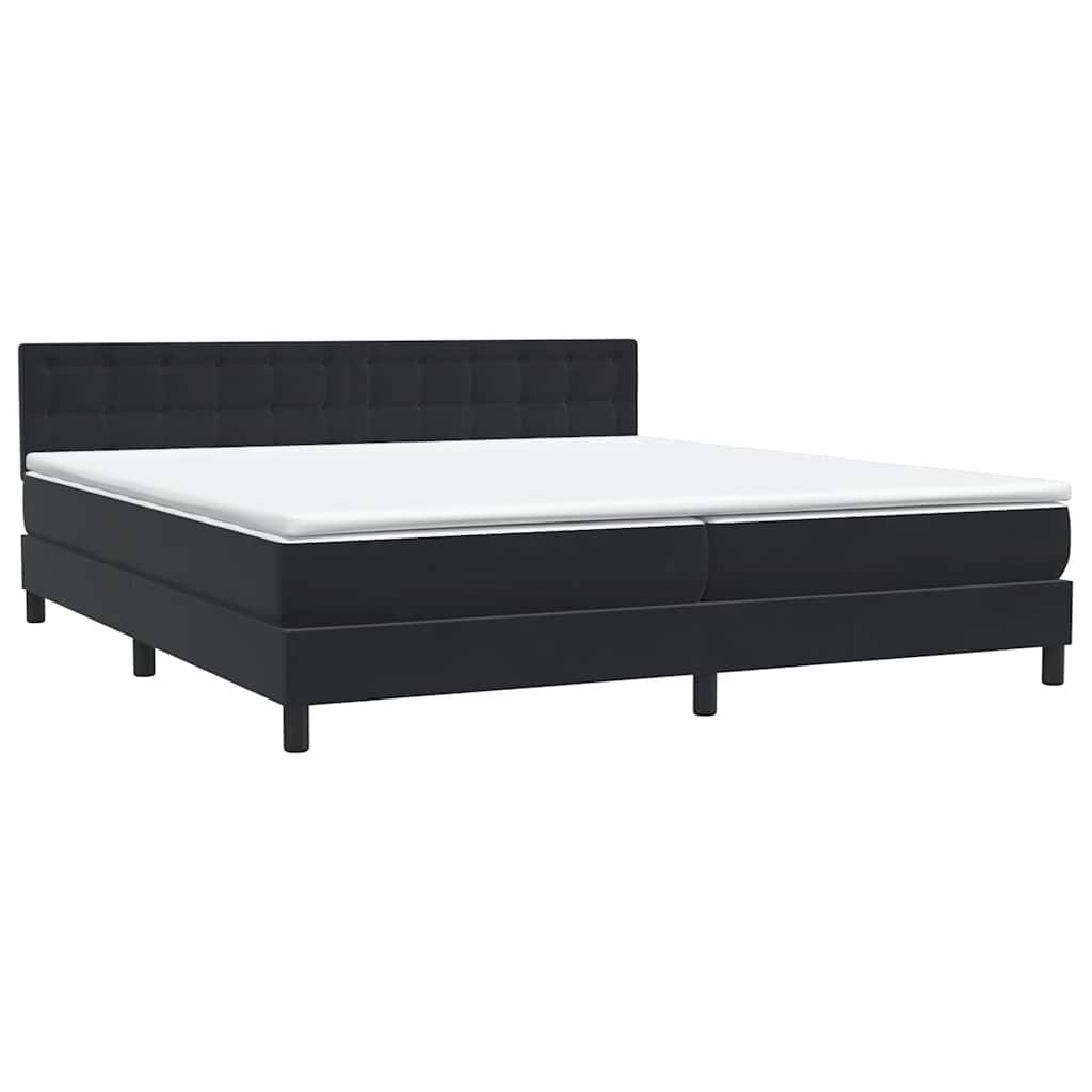 Boxspring met matras en LED fluweel zwart 200x220 cm