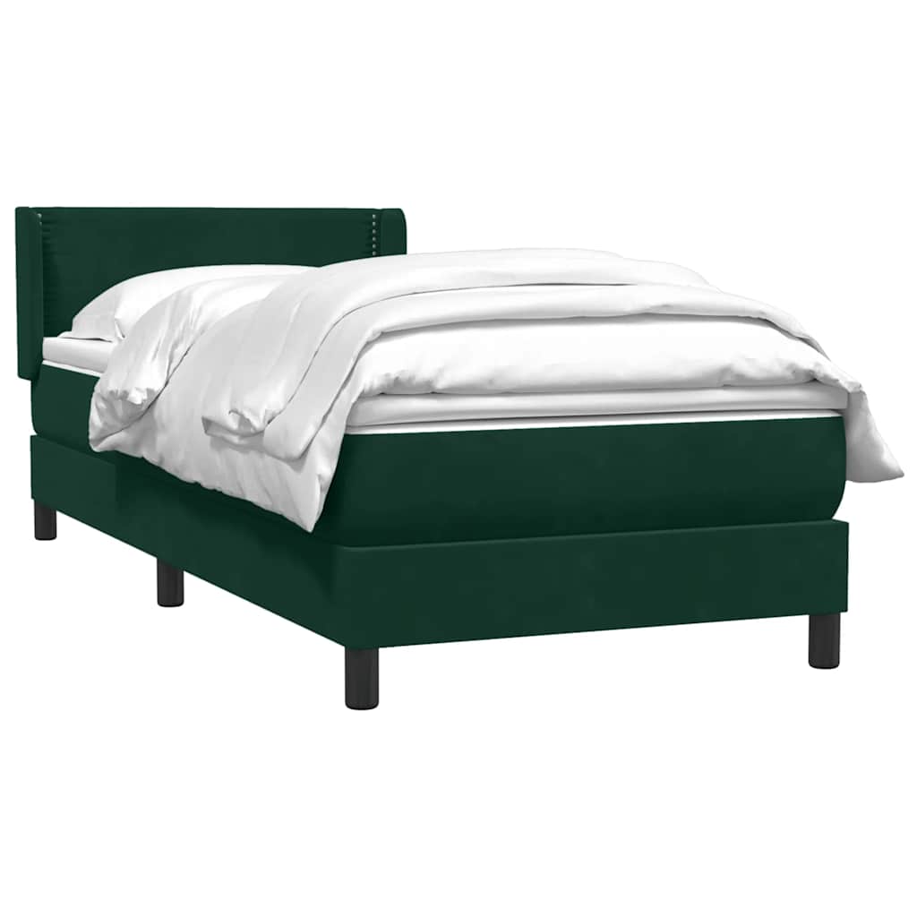 Boxspring met matras en LED fluweel donkergroen 200x220 cm