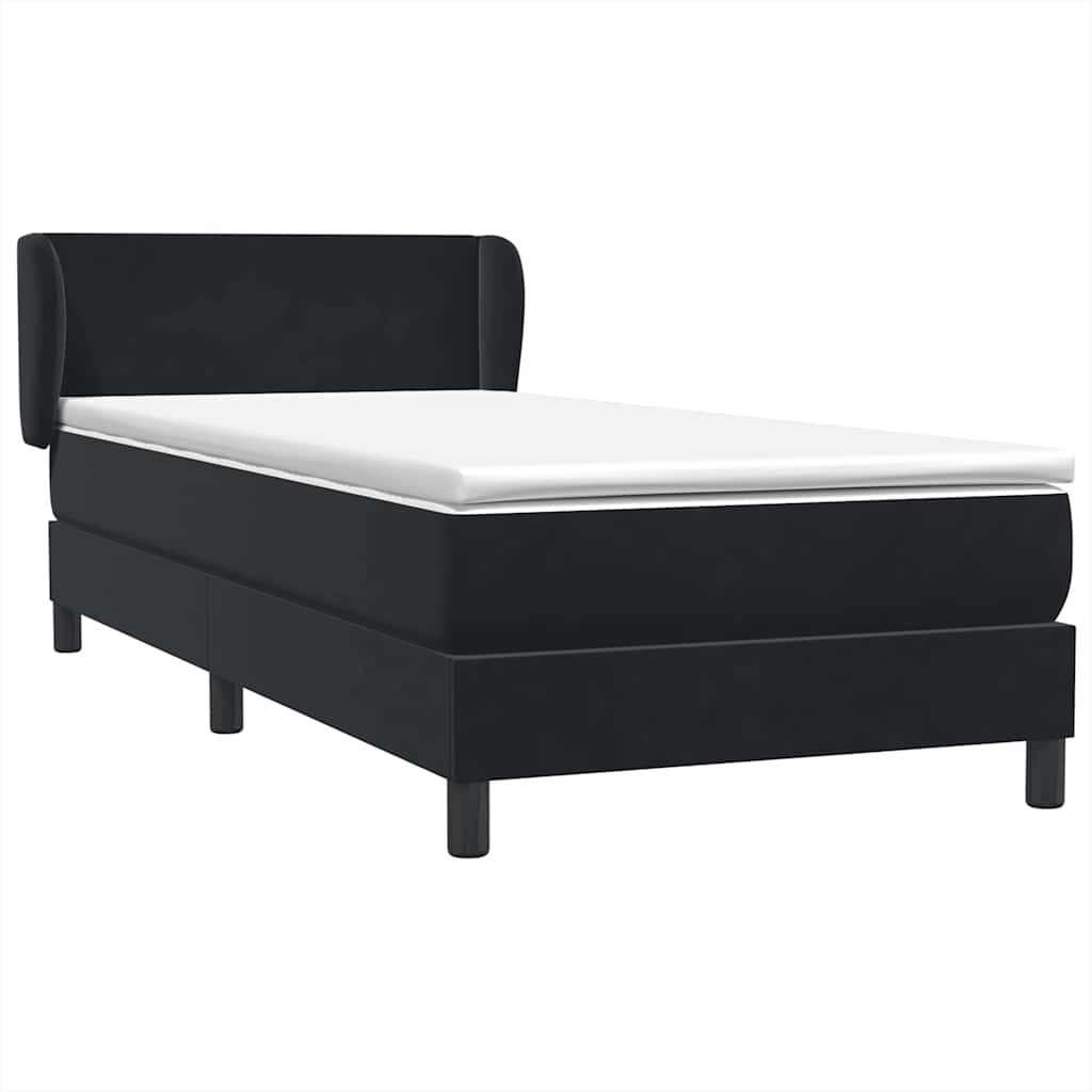 Boxspring met matras fluweel zwart 80x210 cm
