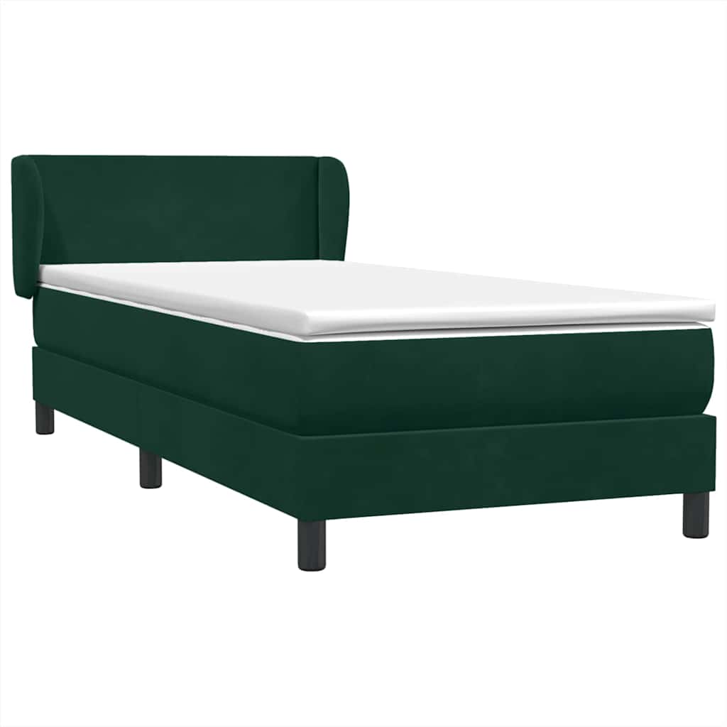 Boxspring met matras fluweel donkergroen 80x210 cm