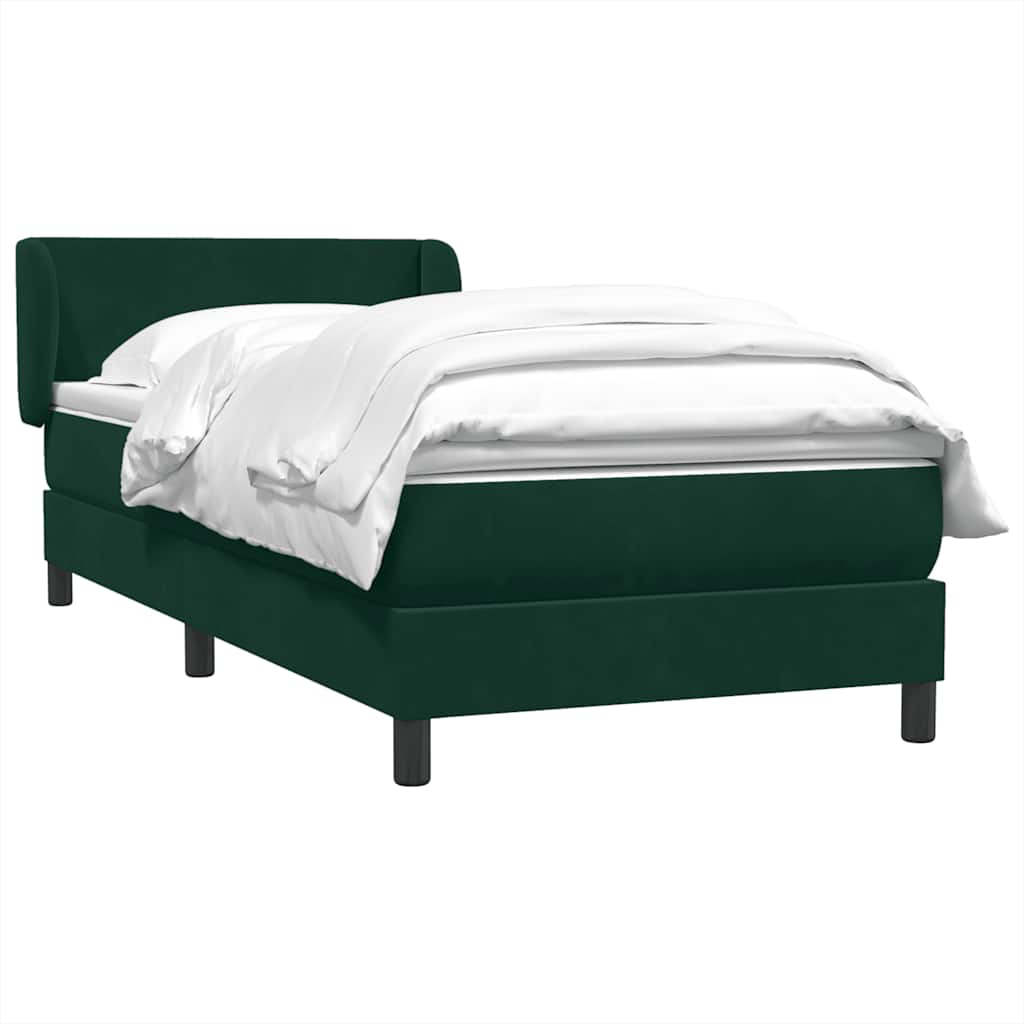 Boxspring met matras fluweel donkergroen 80x210 cm