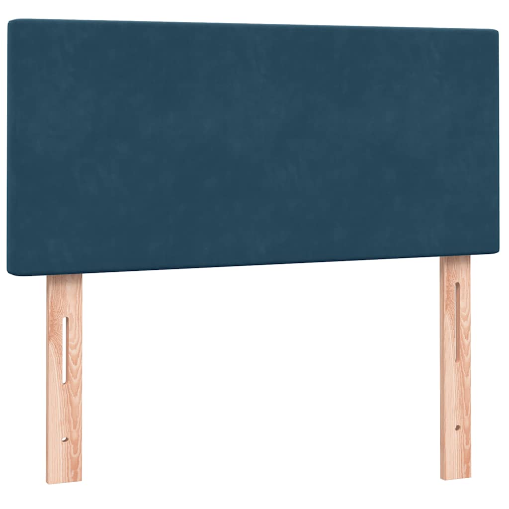 Boxspring met matras fluweel donkerblauw 80x210 cm