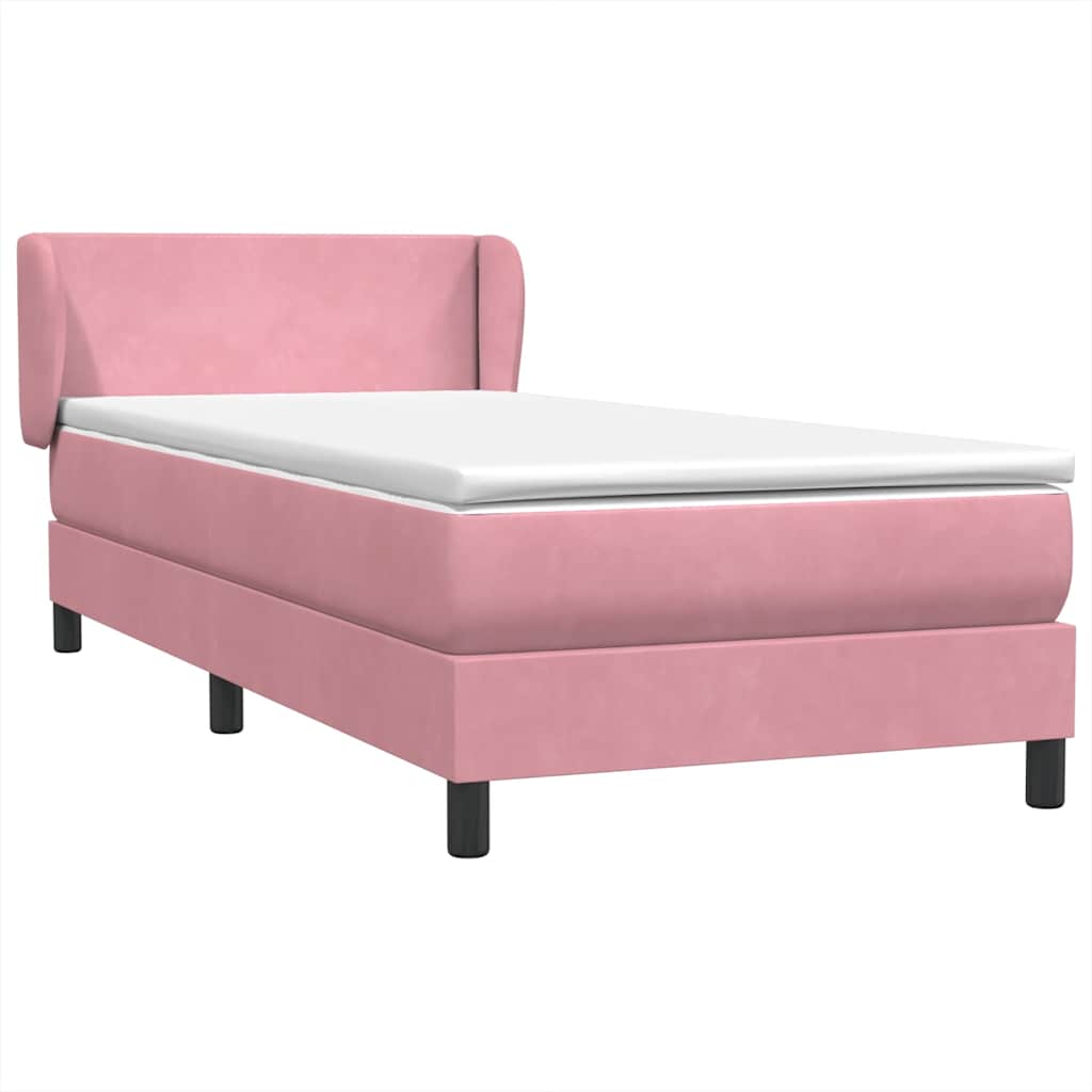 Boxspring met matras fluweel roze 80x210 cm