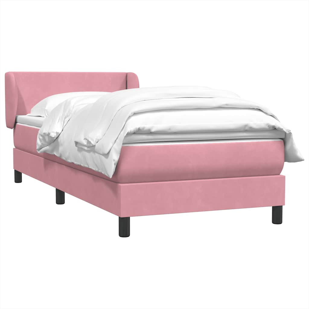 Boxspring met matras fluweel roze 80x210 cm