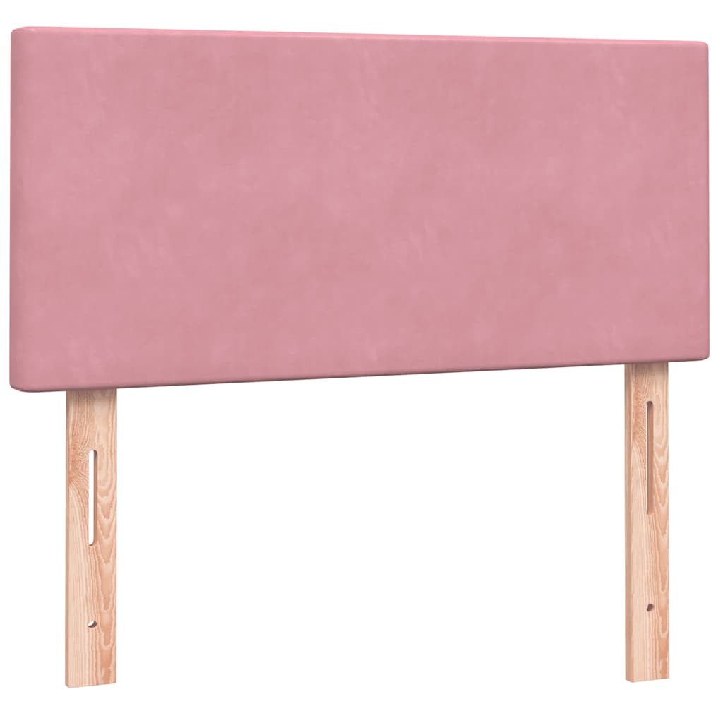 Boxspring met matras fluweel roze 80x210 cm
