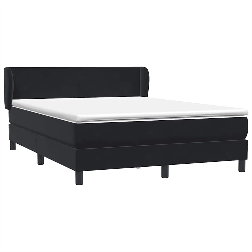 Boxspring met matras fluweel zwart 160x220 cm