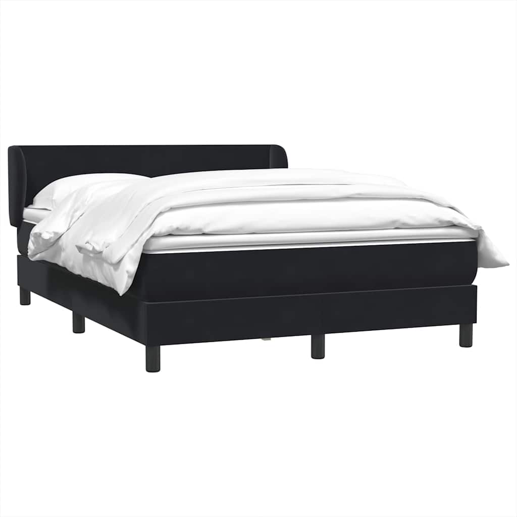 Boxspring met matras fluweel zwart 160x220 cm