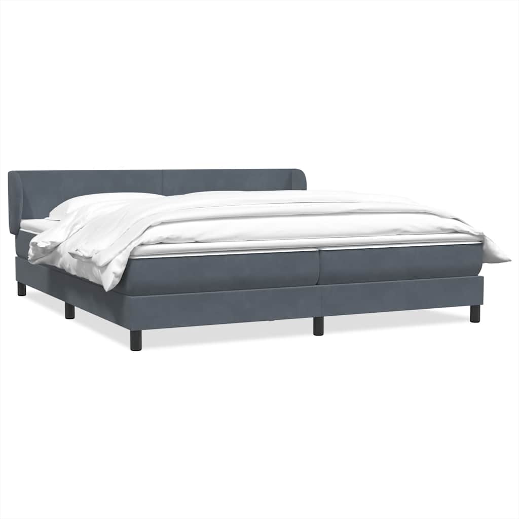 Boxspringbed met matrassen 180x220 cm fluweel donkergrijs is nu te koop bij PeponiXL, paradijselijk wonen!