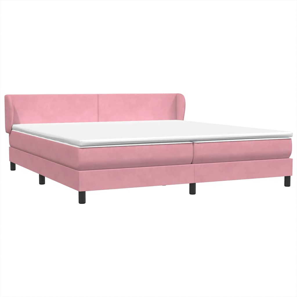 Boxspringbed met matrassen 200x220 cm fluweel roze