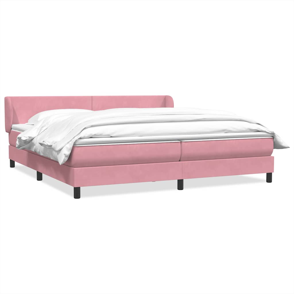 Boxspringbed met matrassen 200x220 cm fluweel roze