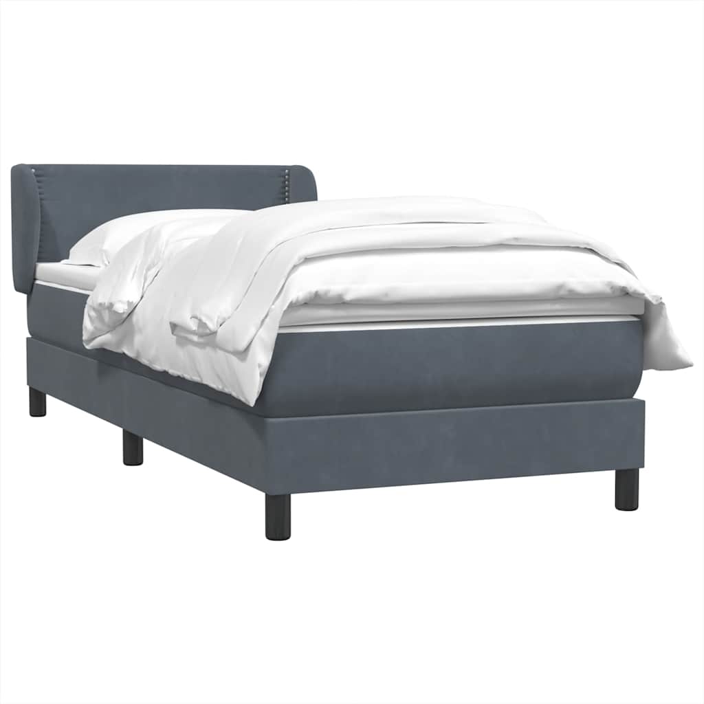 Boxspring met matras fluweel donkergrijs 80x210 cm