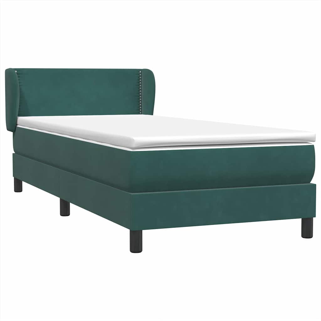Boxspring met matras fluweel donkergroen 80x210 cm