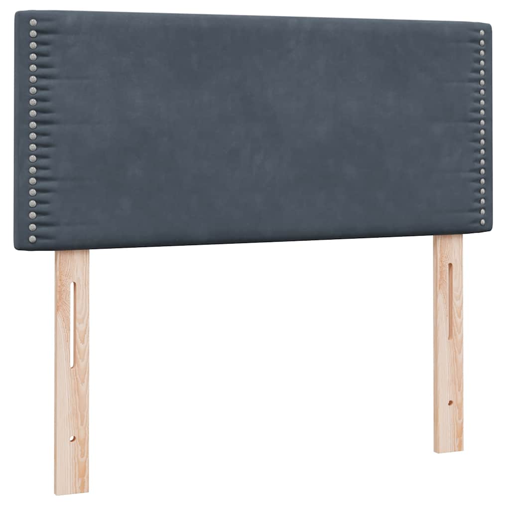 Boxspring met matras fluweel donkergrijs 90x210 cm