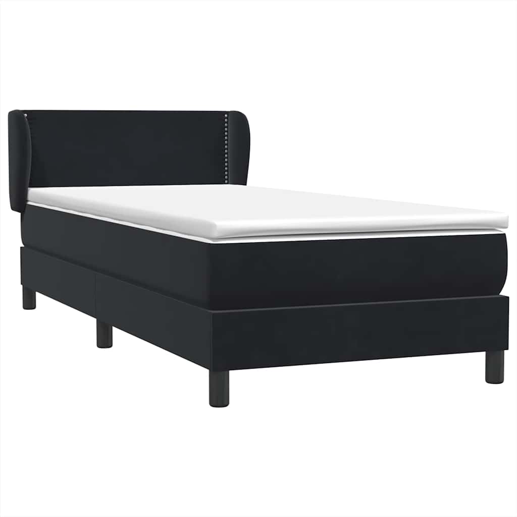 Boxspring met matras fluweel zwart 90x210 cm