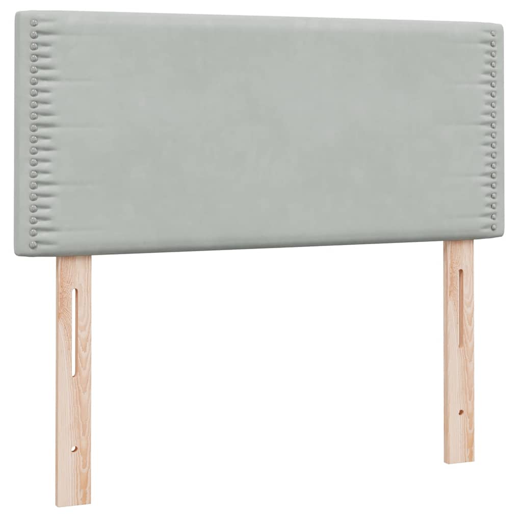 Boxspring met matras fluweel lichtgrijs 100x210 cm