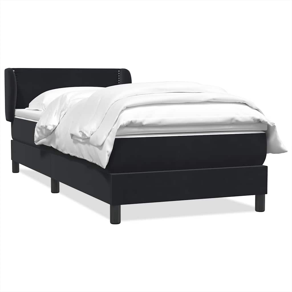 Boxspring met matras fluweel zwart 100x210 cm
