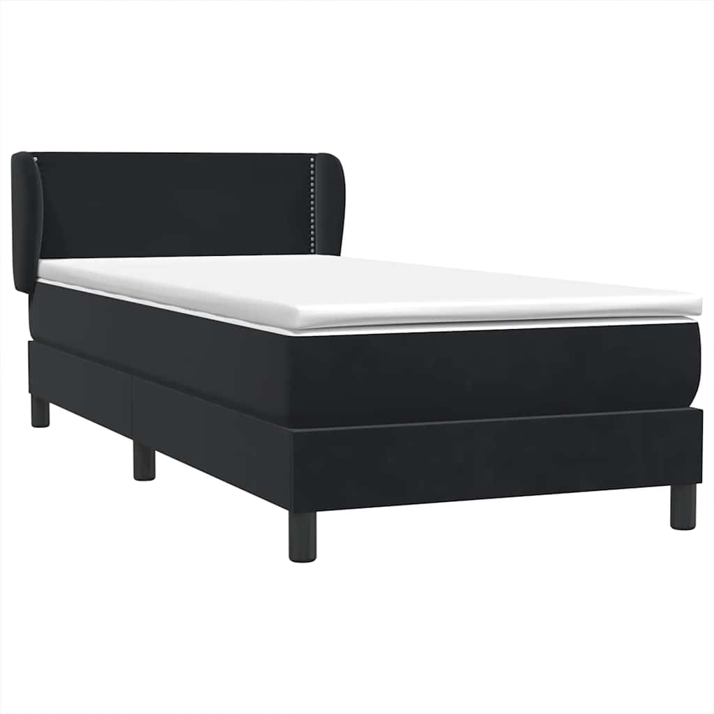 Boxspring met matras fluweel zwart 100x210 cm