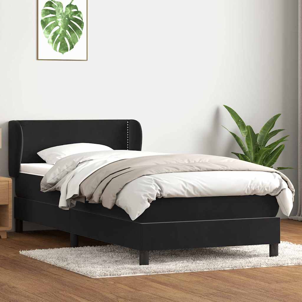 Boxspring met matras fluweel zwart 100x210 cm