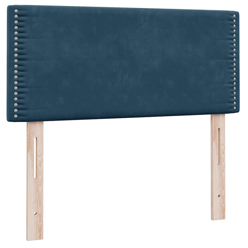 Boxspring met matras fluweel donkerblauw 100x210 cm