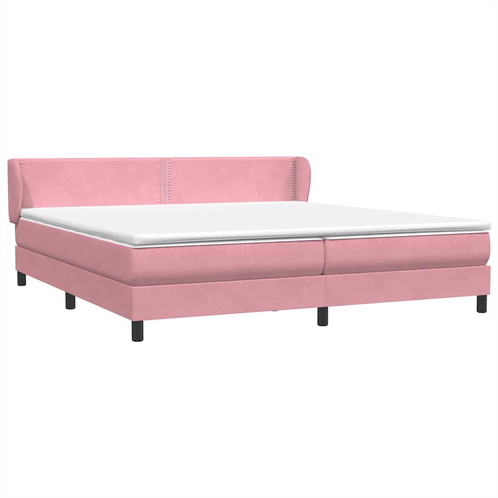 Boxspringbed met matrassen 180x220 cm fluweel roze