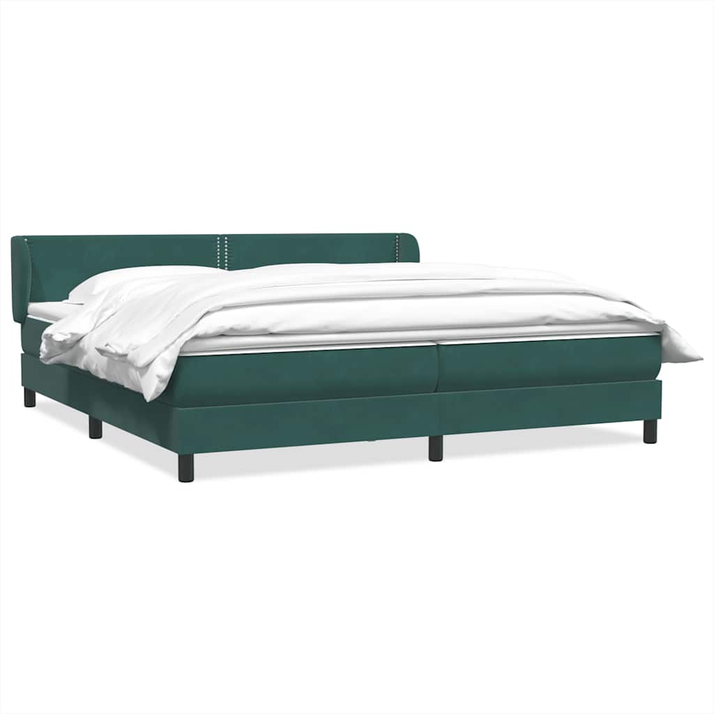 Boxspringbed met matrassen 200x220 cm fluweel donkergroen